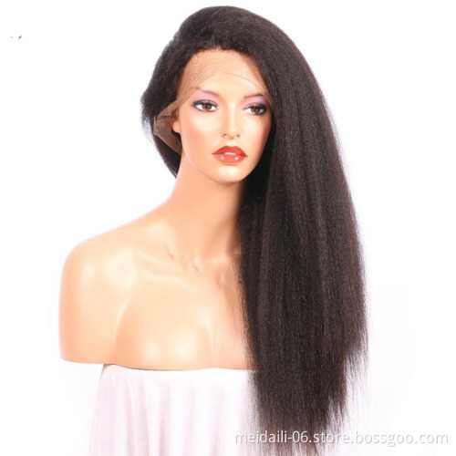 Lace Front Wigs Human Hair For Black Women Swiss Lace Long Style Kinky Straight Wigs With Baby Hair Brazilian Human Hair